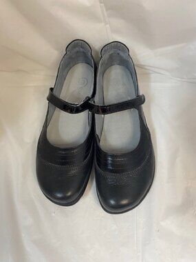 Naot Kirei Mary Jane Black Leather Adjustable Strap Women's Shoes Size 9
